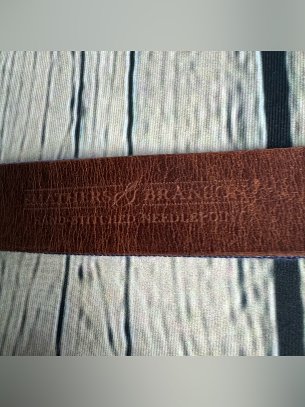 Smathers & Branson Men's Leather Belt American Flag Hand-Stitched Needlepoint 40 - Picture 6 of 12